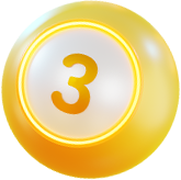 Decorative lottery ball with vibrant colors.